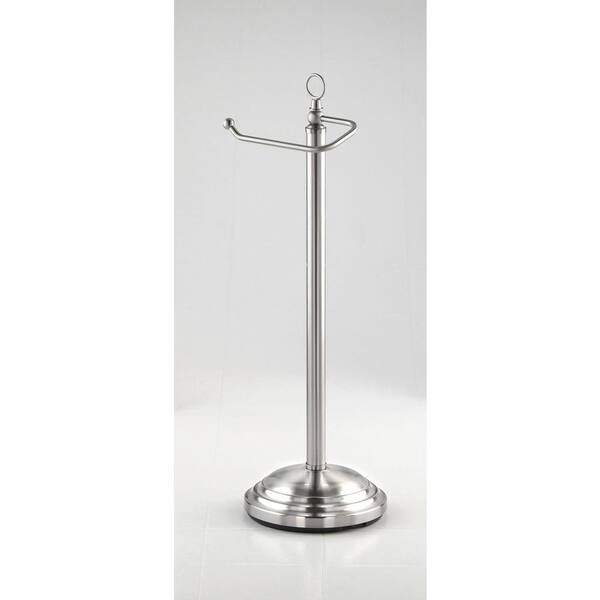 Taymor Freestanding Toilet Paper Holder with Euro Roller in Satin Nickel-DISCONTINUED