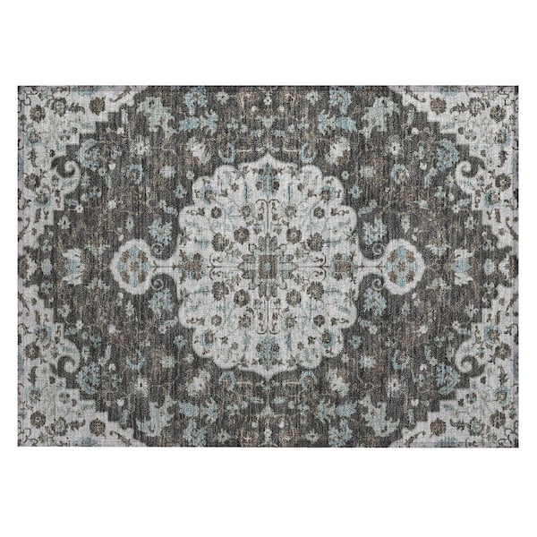 Chantille Machine Washable Indoor/Outdoor Abstract ACN2463 Silver 2 ft. x 3 ft. Accent Rug