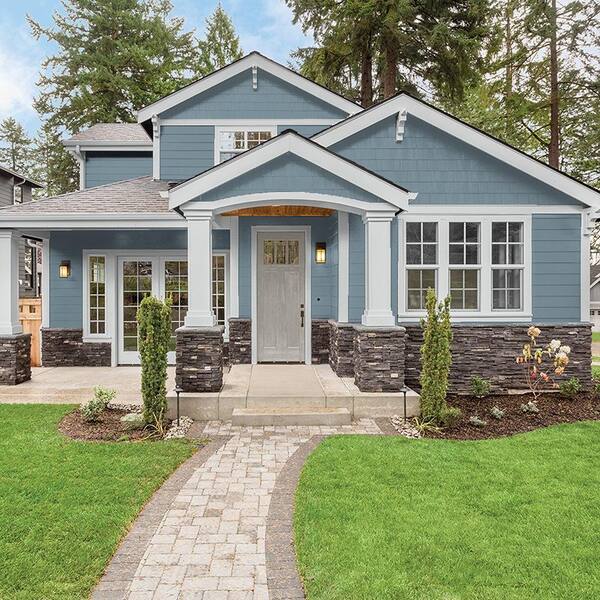 Glidden Premium 5 gal. PPG1153-5 Chalky Blue Semi-Gloss