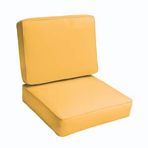 23.5 in. x 23 in. x 5 in. Deep Seating Outdoor Corded Cushion Set in Solid Daffodil