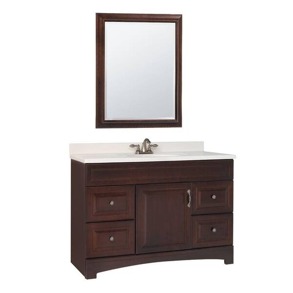 Unbranded Gallery 48 in. W x 21 in. D Vanity Cabinet with Mirror in Java-DISCONTINUED