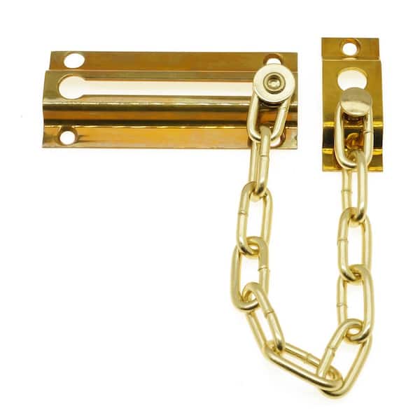 idh by St. Simons Solid Brass Chain Door Guard in Polished Brazz No Lacquer