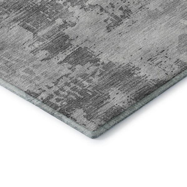 Mayfield Premium Machine Washable Abstract AMF1062 Gray 2 ft. x 3 ft. Area Rug