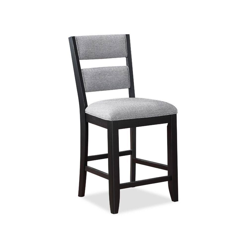 Wood Dining Chair in Black with Gray Color Upholstered,Farmhouse Style Ladder Back Counter Height Side Chair (Set of 2) price history on PriceWatchPro