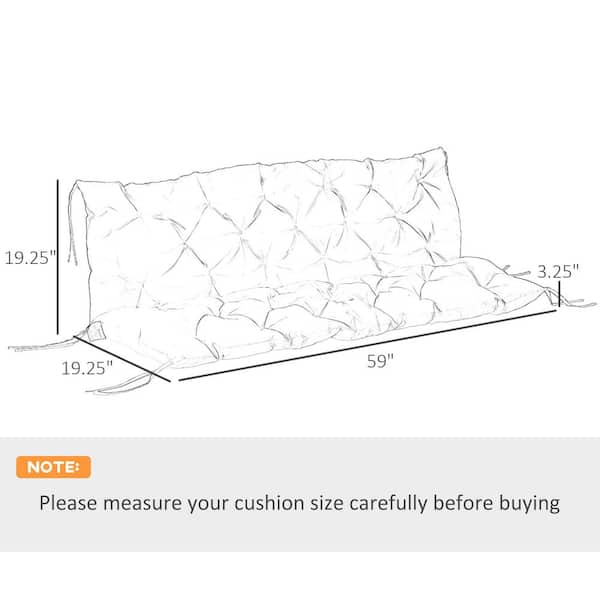 Outsunny Tufted Bench Cushions for Outdoor Furniture, 3 Outsunny Tufted Bench Cushions for Outdoor Furniture, 3