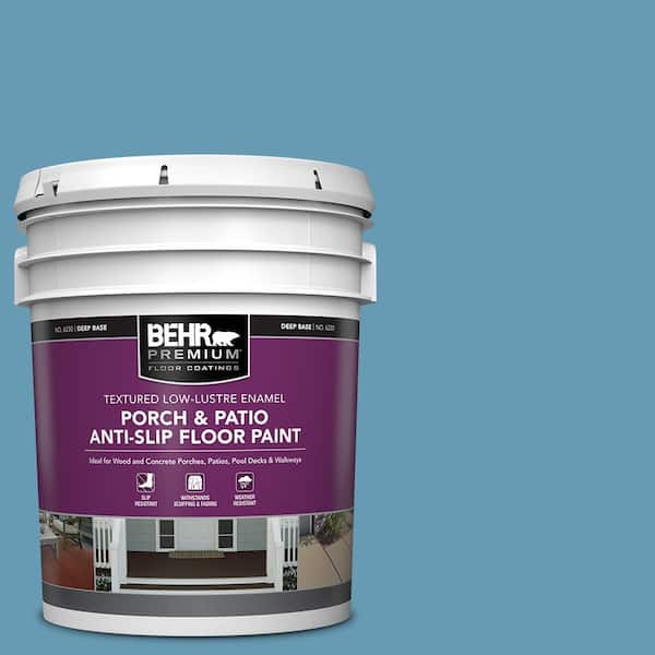 BEHR PREMIUM 5 gal. #S490-4 Yacht Blue Textured Low-Lustre Enamel Interior/Exterior Porch and Patio Anti-Slip Floor Paint