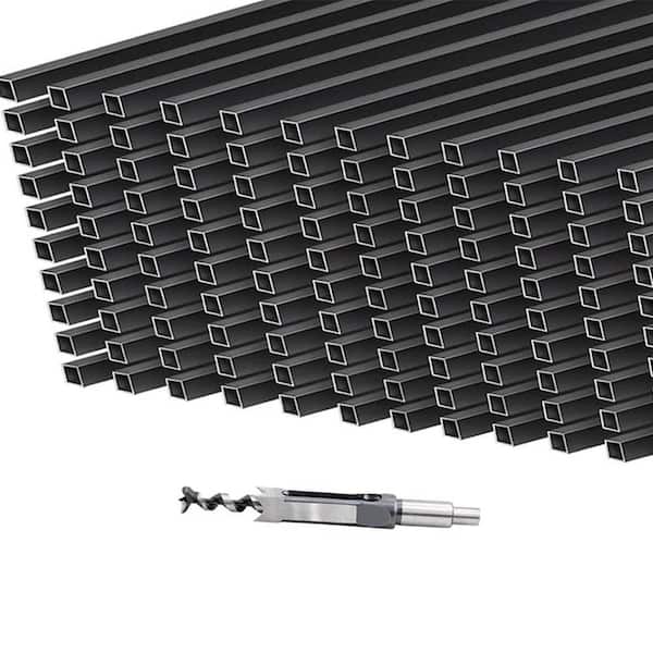 Deck Balusters 120 Pack 36 in. Square 3/4 Aluminum Black for Deck Railing and Staircase Spindles Outdoor Use