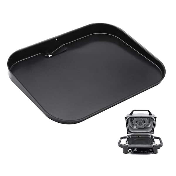 Griddle Plate Insert 15 in. x 11 in. Non-Stick Ceramic Coated Metal Flat Top with Grease Hole for Grill Cooktop