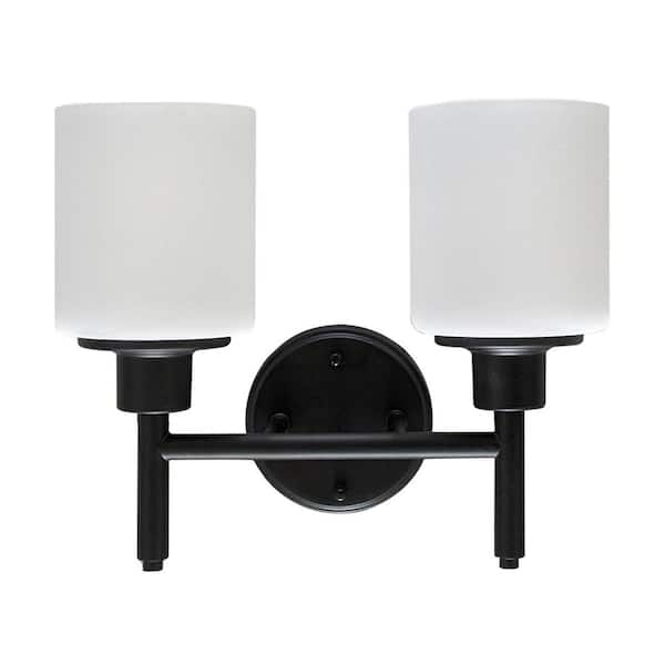 Design House Aubrey 10.75 in.2-Light Matte Black Transitional Indoor Wall Sconce