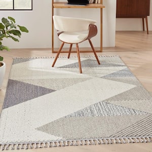 Paxton Grey/Slate 4 ft. x 6 ft. Geometric Contemporary Area Rug