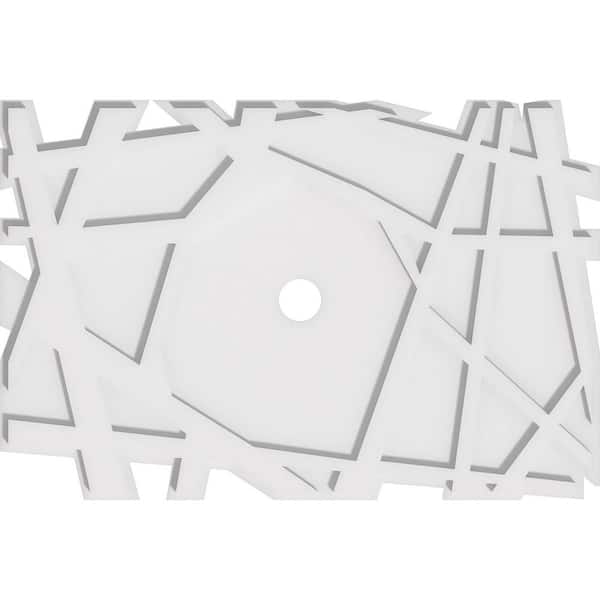 Ekena Millwork 28 in. W x 18-5/8 in. H x 2 in. ID x 1 in. P Novo Architectural Grade PVC Contemporary Ceiling Medallion
