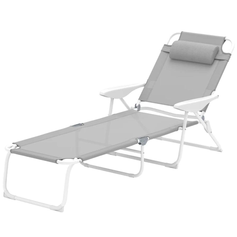 Light Gray Folding Outdoor Tanning Chaise Lounge price history on PriceWatchPro