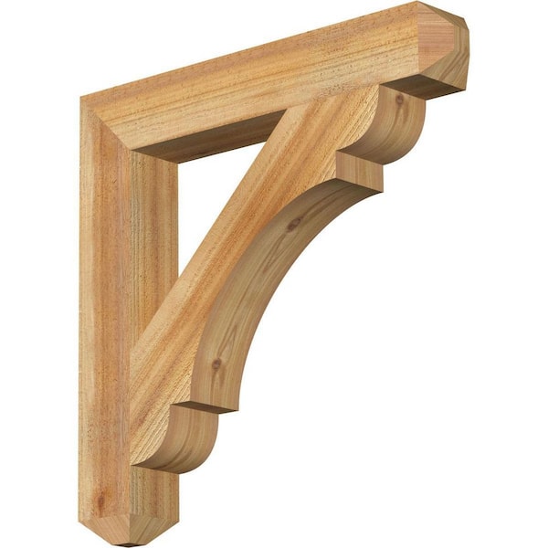 Ekena Millwork 4 in. x 26 in. x 26 in. Western Red Cedar Olympic Craftsman Rough Sawn Bracket