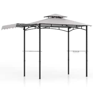 10.5 ft. x 5 ft. x Grill Gazebo with Side Awning and Double-Tiered Top