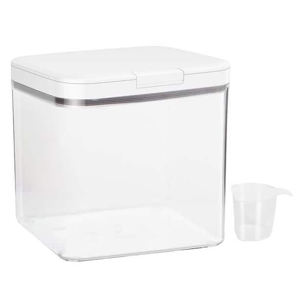 Unbranded Versatile Storage Container Bin with Pop-up Lid and Scoop for Rice Flour Pet Food Laundry Essentials 4.75 qt. 19 Cups