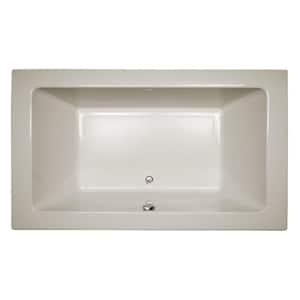 SIA 72 in. x 42 in. Acrylic Rectangular Drop-in Whirlpool Bathtub in Oyster