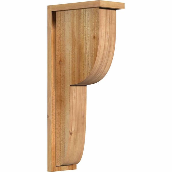 Ekena Millwork 6 in. x 12 in. x 28 in. Western Red Cedar Crestline Rough Sawn Corbel with Backplate