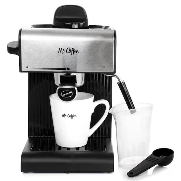 Mr. Coffee 4-Shot Steam Espresso, Cappuccino, and Latte Maker Black