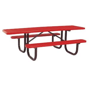 8 ft. Diamond Red Commercial Park ADA Portable Rectangular Table