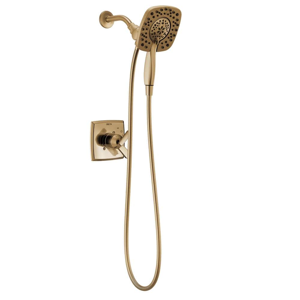 Delta Ashlyn In2ition Gold 1-Handle Shower Trim Kit in Champagne