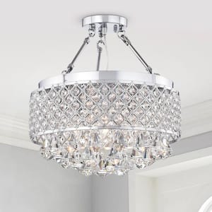 Jackson 15 in. 4-Light Semi-Flush Mount with Crystal
