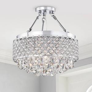 Jackson 15 in. 4-Light Semi-Flush Mount with Crystal