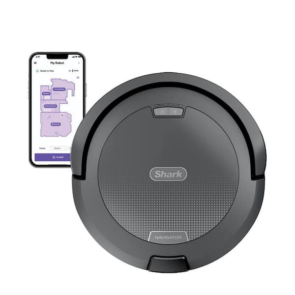 Navigator 12 in. Robotic Vacuum with Smart Navigation and Self-Cleaning Brushroll in Gray