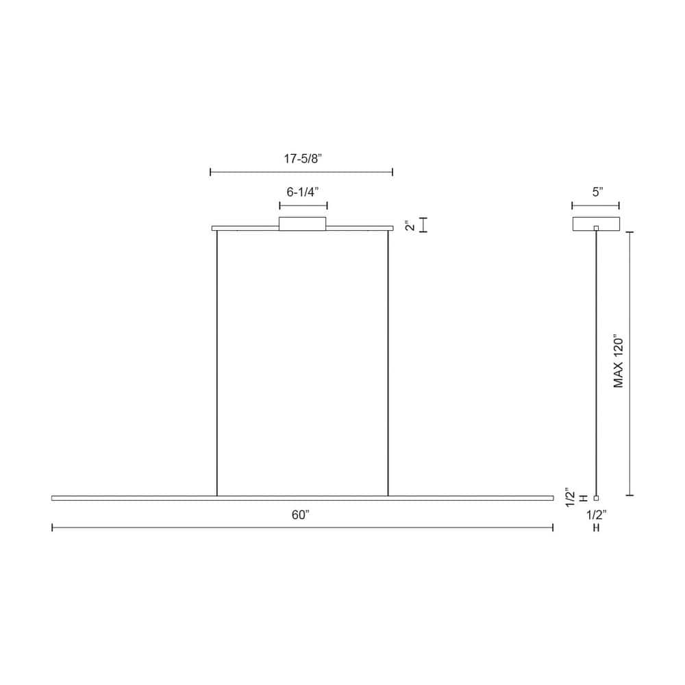 Vega Minor Black Aluminum LED Linear Pendant Light