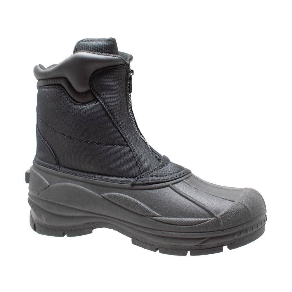 Men Size 9 Black Nylon Zipper Winter Boots 9885-M090 - The  display picture 3