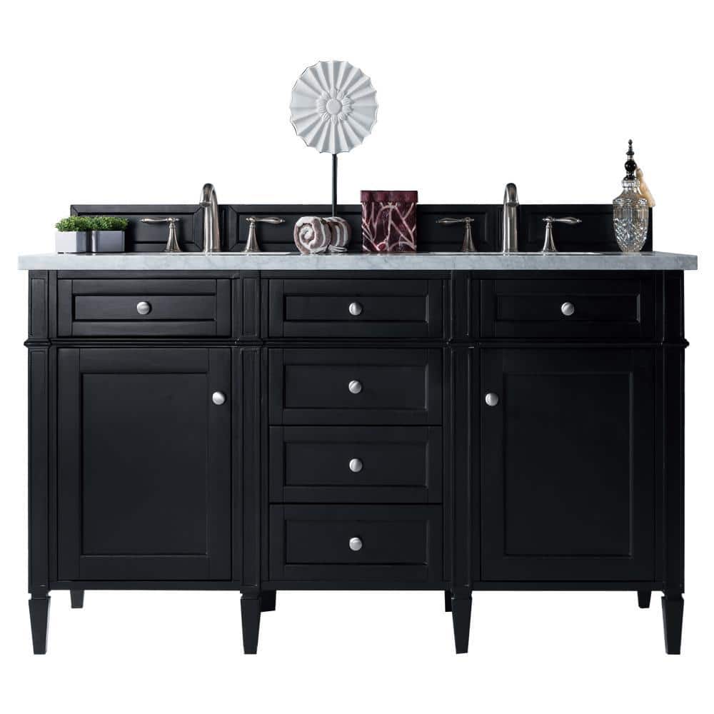 Brittany 60 in. W x 23.5 in.D x 34 in. H Double Bath Vanity in Black Onyx w