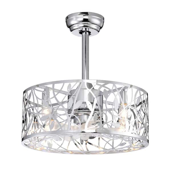 bessten Achilles 18 in. Industrial Indoor Sliver Ceiling Fan with Cage Lampshade and Angled Ceiling