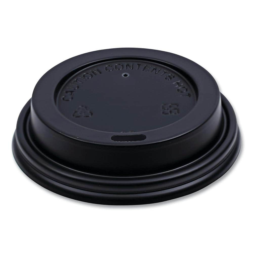 Bev Tek Black Plastic Hot / Cold Drinking Cup Pop Lock Lid - Fits 12, 16  and 24 oz - 100 count box