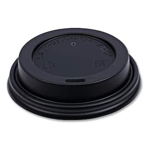 Black Disposable Polystyrene Cup Lids, Hot Drinks, Fits 8 oz. Hot Cups, 1,000 / Carton