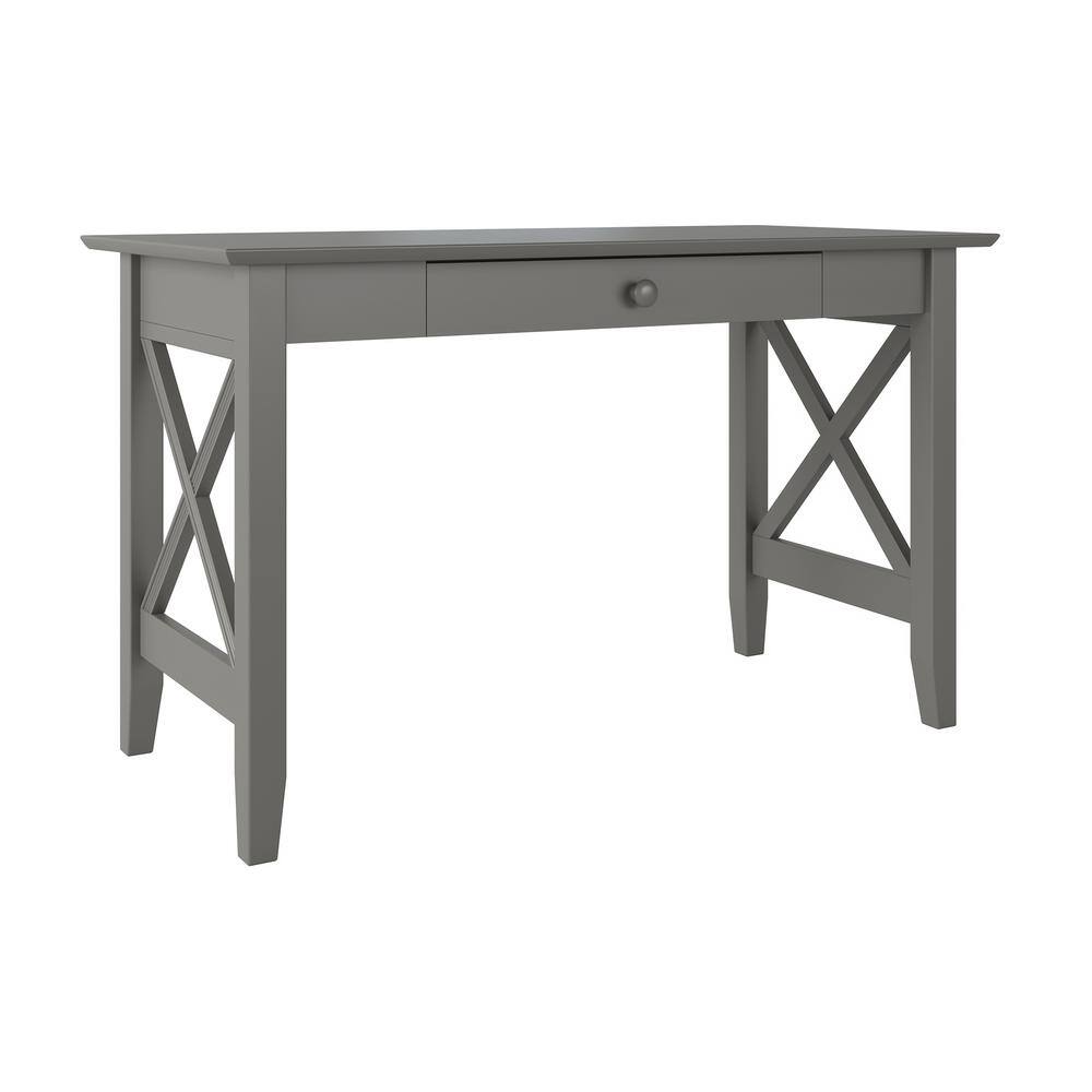 Mission-Inspired 48" Solid Hardwood Desk with Drawer in Gray