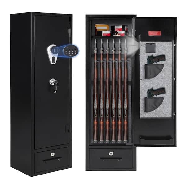 12 Gun Heavy Duty Gun Safe Cabinet with Adjustable Gun Racks, Shelf for Rifles and Pistols,Large Digital Gun Locker