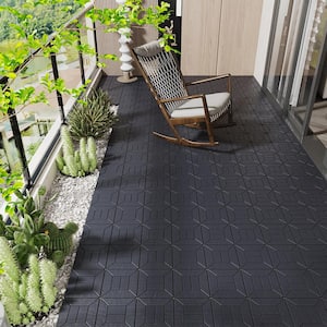 1 ft. x 1 ft. All-Weather Outdoor Plastic Interlocking Deck Tiles, Garage Floor Tiles in Gray Pattern 9 (44 Per Case)