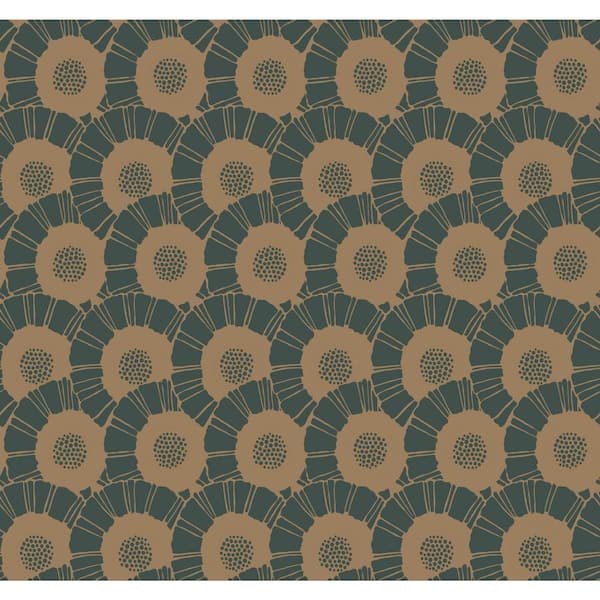 York Wallcoverings Metallic Coco Bloom Paper Unpasted Wallpaper (27 in. x 27 ft.)