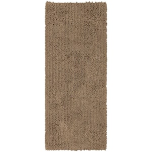 Metaphor Taupe 24 in. x 60 in. Micro Denier Polyester Bath Mat