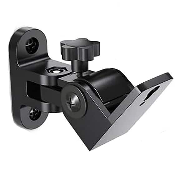 Universal Speaker Wall Mount Brackets for Small Bookshelf Speakers Black 120° Tilt 180° Swivel 2 Pack