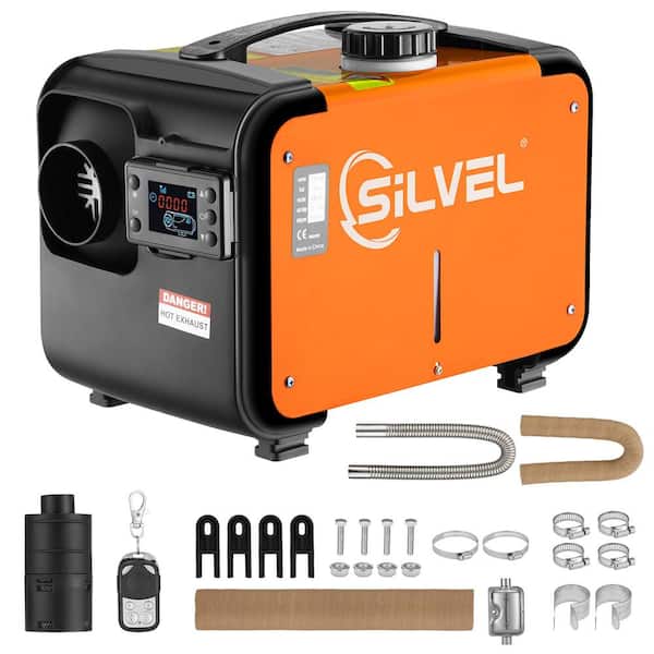 SILVEL 27304 BTU 12-Volt Diesel Forced Air Heater Diesel Parking Heater 8KW Space Heater With LCD Switch Remote Control For Car