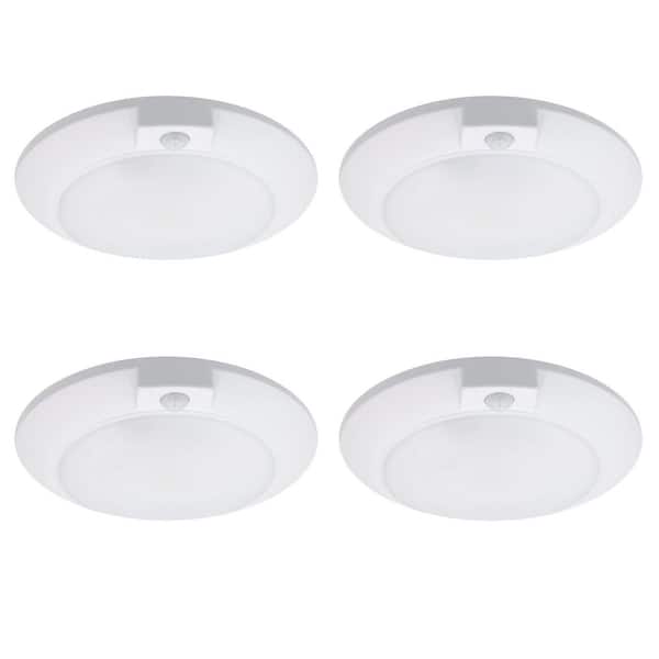7.5 in. Dimmable LED Disk Light Flush Mount Recessed Ceiling Fixture Lights 3000K (4-Pack)