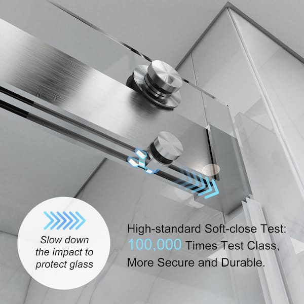 MCOCOD 56-60.75 in. W x 76 in. H Double Sliding Frameless Soft