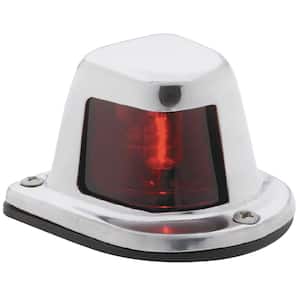 Side Lights Deck Mount, Stainless Steel-Red