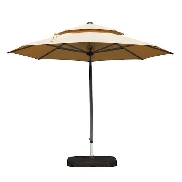 Unbranded 10 ft. Round Cantilever Patio Umbrella with Center Pole in Beige  (Base Not Included) HD-175
