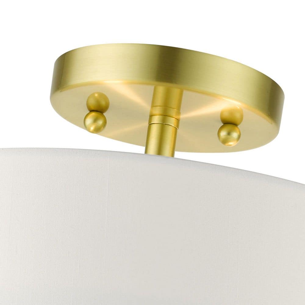 Satin Brass Glass Drum LED Indoor/Outdoor Light Fixture