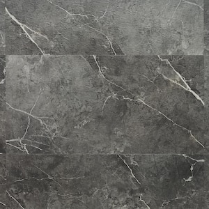 Duren Marbello Dark Gray 28MIL x 18 in. W x 36 in. L Glue Down Waterproof Luxury Vinyl Plank Flooring (36 sqft/case)
