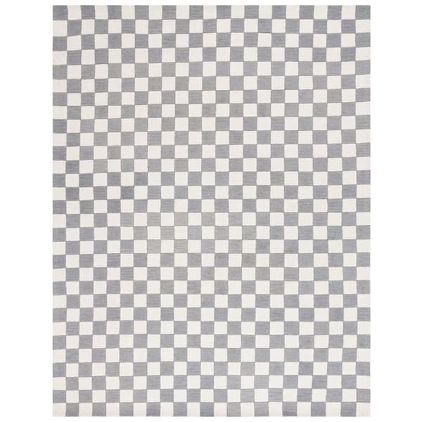 Martha Stewart 9 ft. x 12 ft. Gray/Ivory Geometric Area Rug
