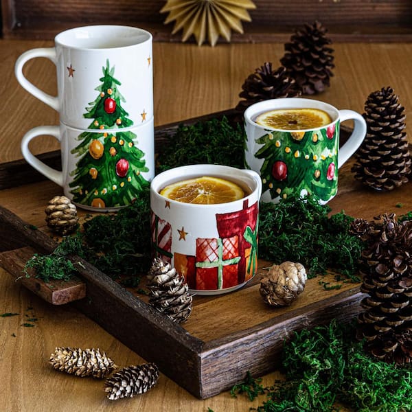 Traveling Christmas Tree Tea/Coffee Mugs, Set of Four — Paris In A Cup Tea  Shop