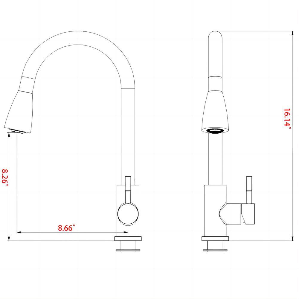 Matte Black Stainless Steel Pull Down Kitchen Faucet