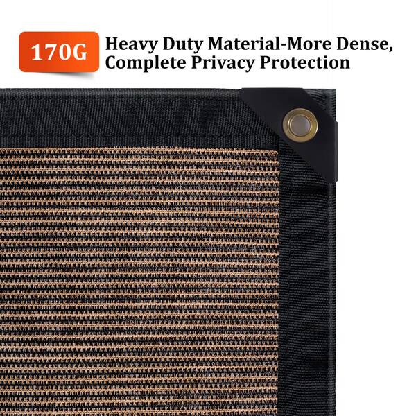 5 ft. x 50 ft. Edge Reinforced Grommets-Free Privacy Fence Screen 95% Blockage Garden Gazebo Backyard Shade Cover, Black